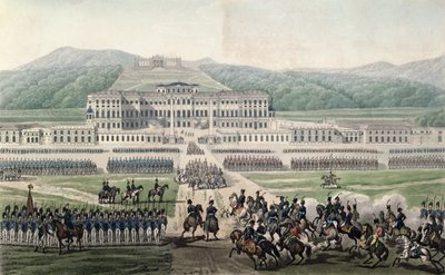 The Arrival of Napoleon Bonaparte at Schloss Schonbrunn, engraved by Aubertin, c.1820 by Alexandre de la Borde